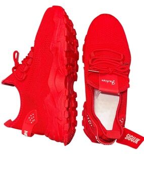 Red Chunky Sneakers Fashion Casual Shoes Unisex Size 38 Streetwear